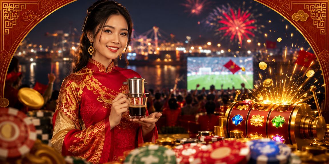 Người dùng Hải Phòng chơi slot game và thưởng thức cà phê trong không gian giải trí thư giãn