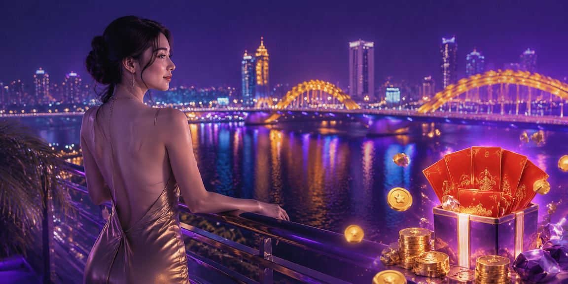 Phong bì đỏ may mắn và bảng hiệu neon quảng bá khuyến mãi 2461 tại Sài Gòn